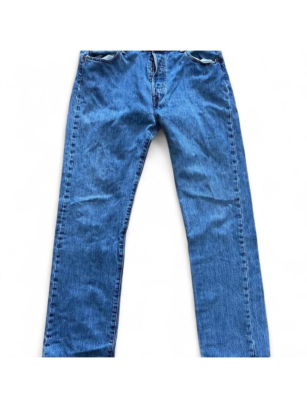 Levi's 501 button fly blue jeans straight leg Size 36"